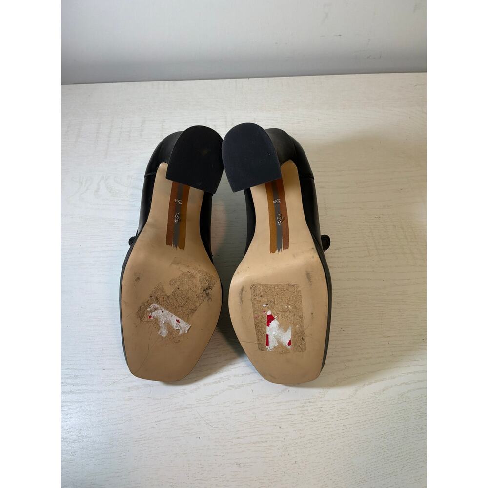 Sam Edelman Jeanette Block Hell Loafer Pump in Black Leather sz 5.5 - Picture 6 of 6